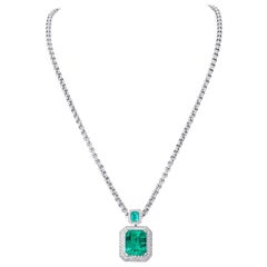 WEMPE-Halskette mit Smaragden und Diamanten