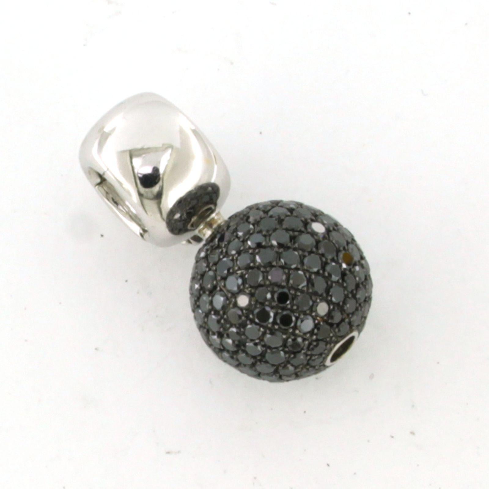 WEMPE-Anhänger mit schwarzen Diamanten im Brillantschliff bis zu 3,20 Karat 18 Karat Weißgold im Angebot 2