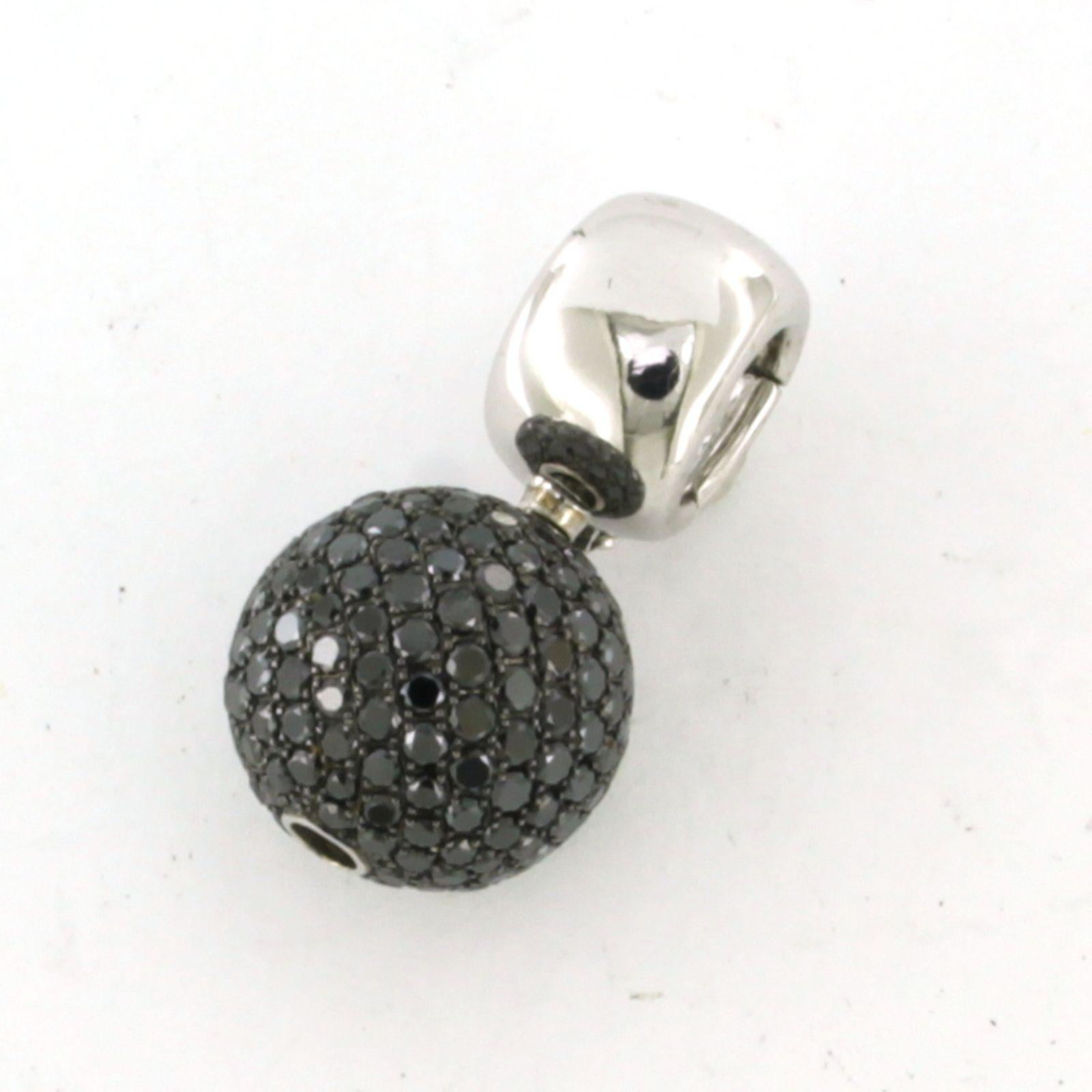 WEMPE-Anhänger mit schwarzen Diamanten im Brillantschliff bis zu 3,20 Karat 18 Karat Weißgold im Angebot 3