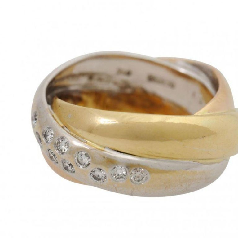 Wempe Ring in Three Colors with 12 Brilliant-Cut Diamonds For Sale at  1stDibs