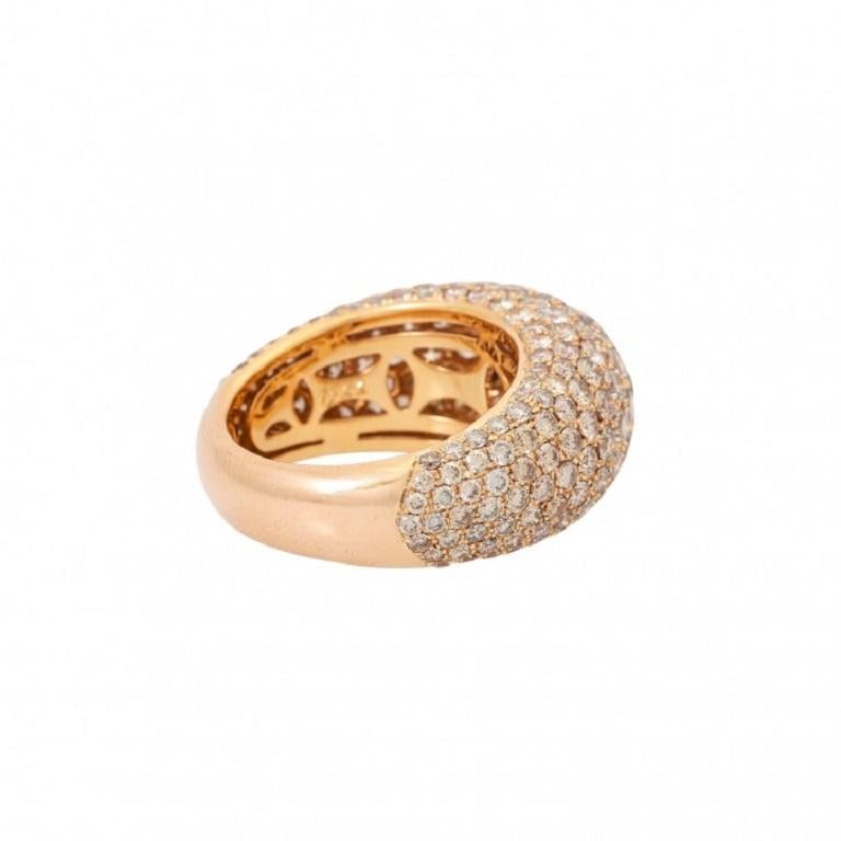 Modern Wempe Ring with Brilliant-Cut Diamonds Total Approx. 7.1 Ct, Brown/VS For Sale