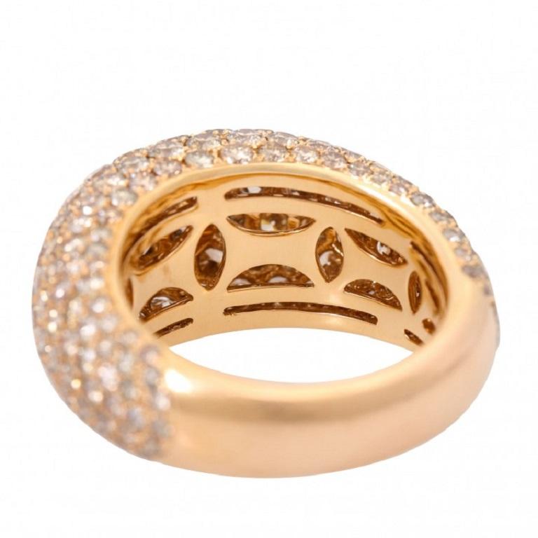 Modern Wempe Ring with Brilliant-Cut Diamonds Total Approx. 7.1 Ct, Brown/VS For Sale
