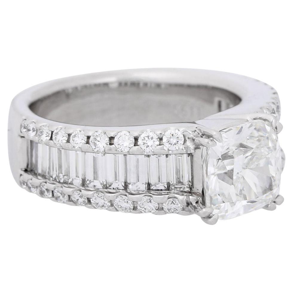 Wempe Ring with Cushion-Cut Diamond For Sale