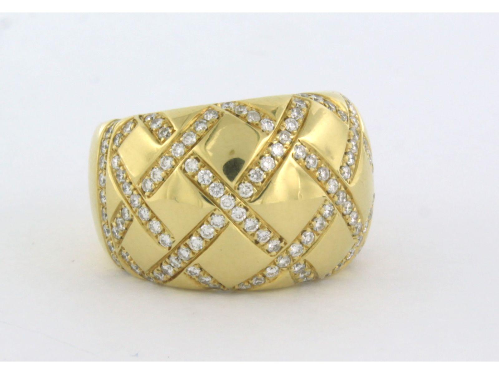 Modern WEMPE - Ring with diamonds up to 1.38ct 18k yellow gold For Sale