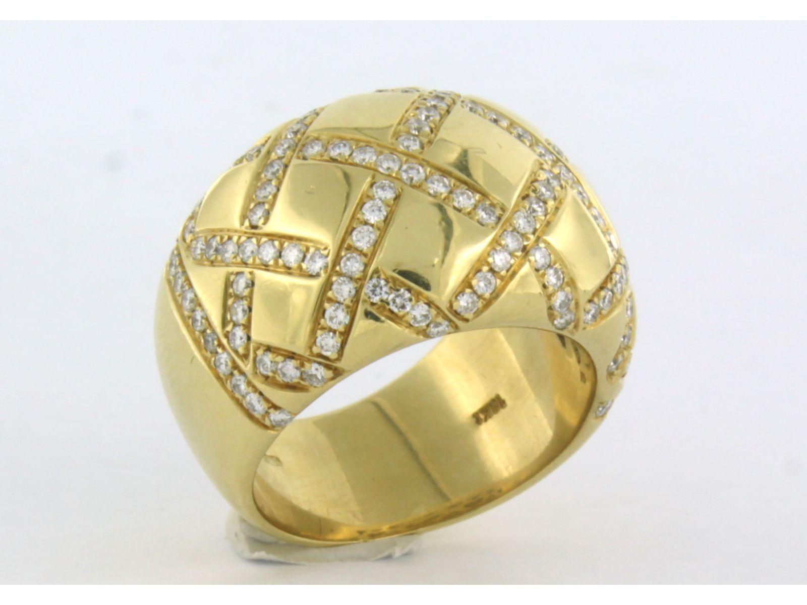 Brilliant Cut WEMPE - Ring with diamonds up to 1.38ct 18k yellow gold For Sale