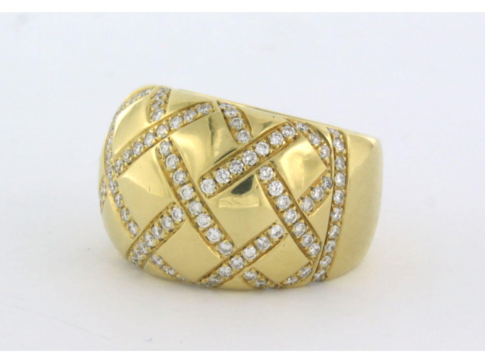 WEMPE - Ring with diamonds up to 1.38ct 18k yellow gold In Excellent Condition For Sale In The Hague, ZH