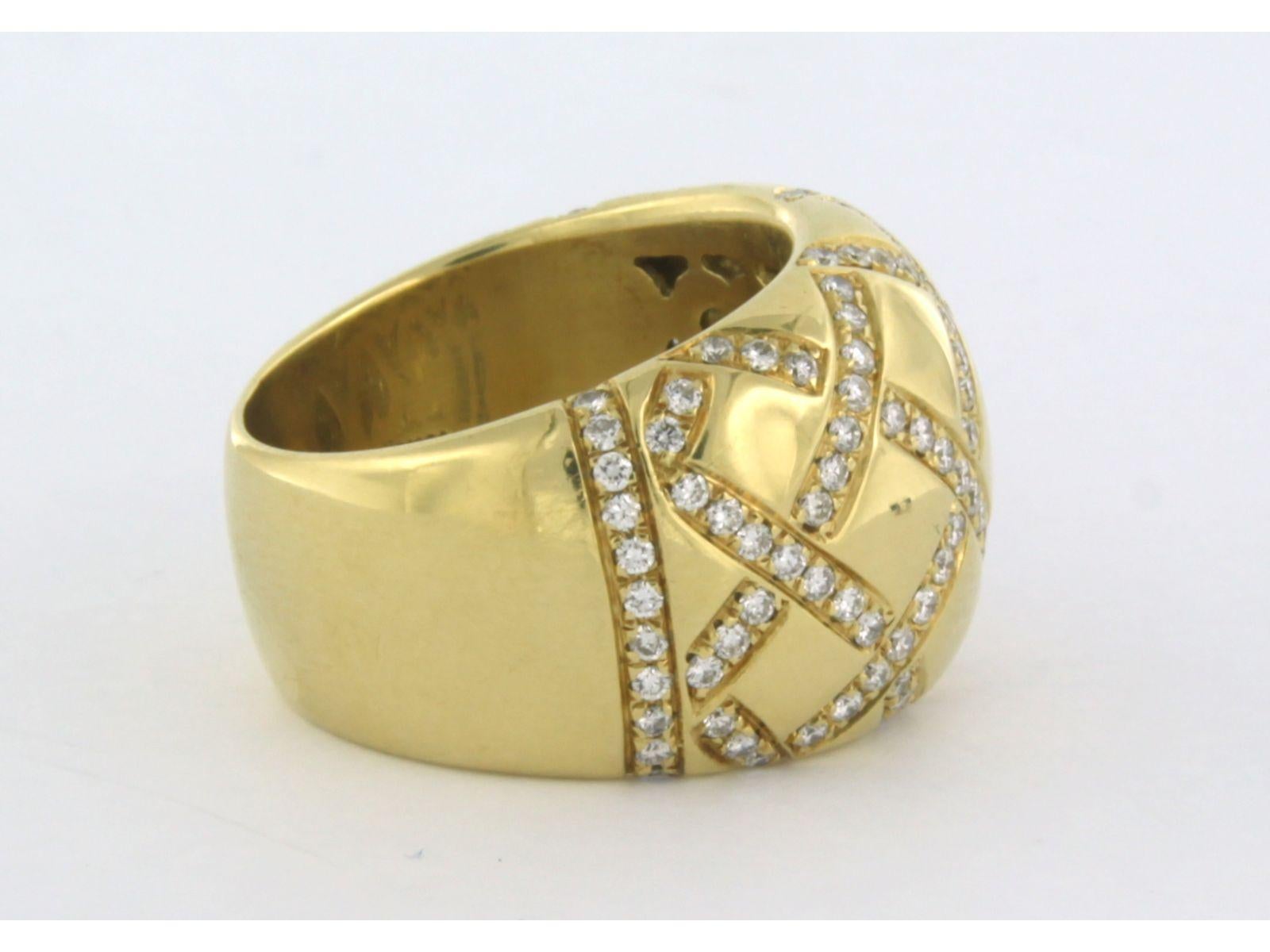 WEMPE - Ring mit Diamanten bis zu 1,38 Karat 18k Gelbgold im Angebot 1