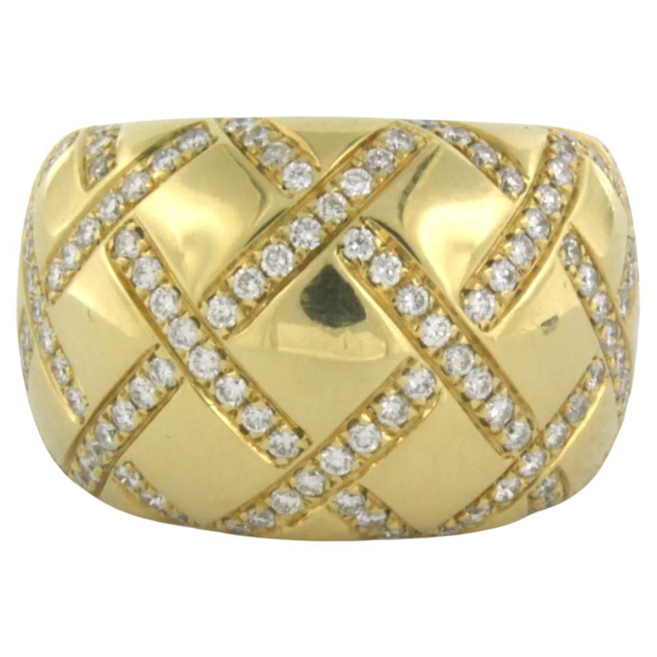 WEMPE - Ring with diamonds up to 1.38ct 18k yellow gold For Sale