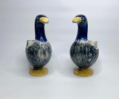 Wemyss Pottery pair of Goose Flower Holders, c. 1890.