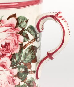 Wemyss Scottish Cabbage Rose Decorated Large Three Handled Pottery Tyg