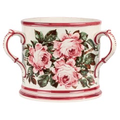 Wemyss Scottish Cabbage Rose Decorated Large Three Handled Pottery Tyg