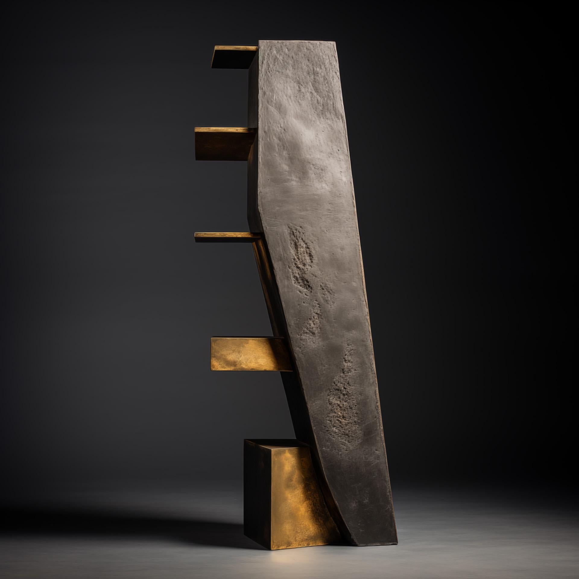 Wen Xue Shelf by objective OBJECT Studio
Dimensions: D 47 x W 81.5 x H 198 cm 
Materials: Concrete, brass.

objective OBJECT
an embodiment of our architectural ethos.

We represent an unwavering dedication to truth, impartiality, and the profound