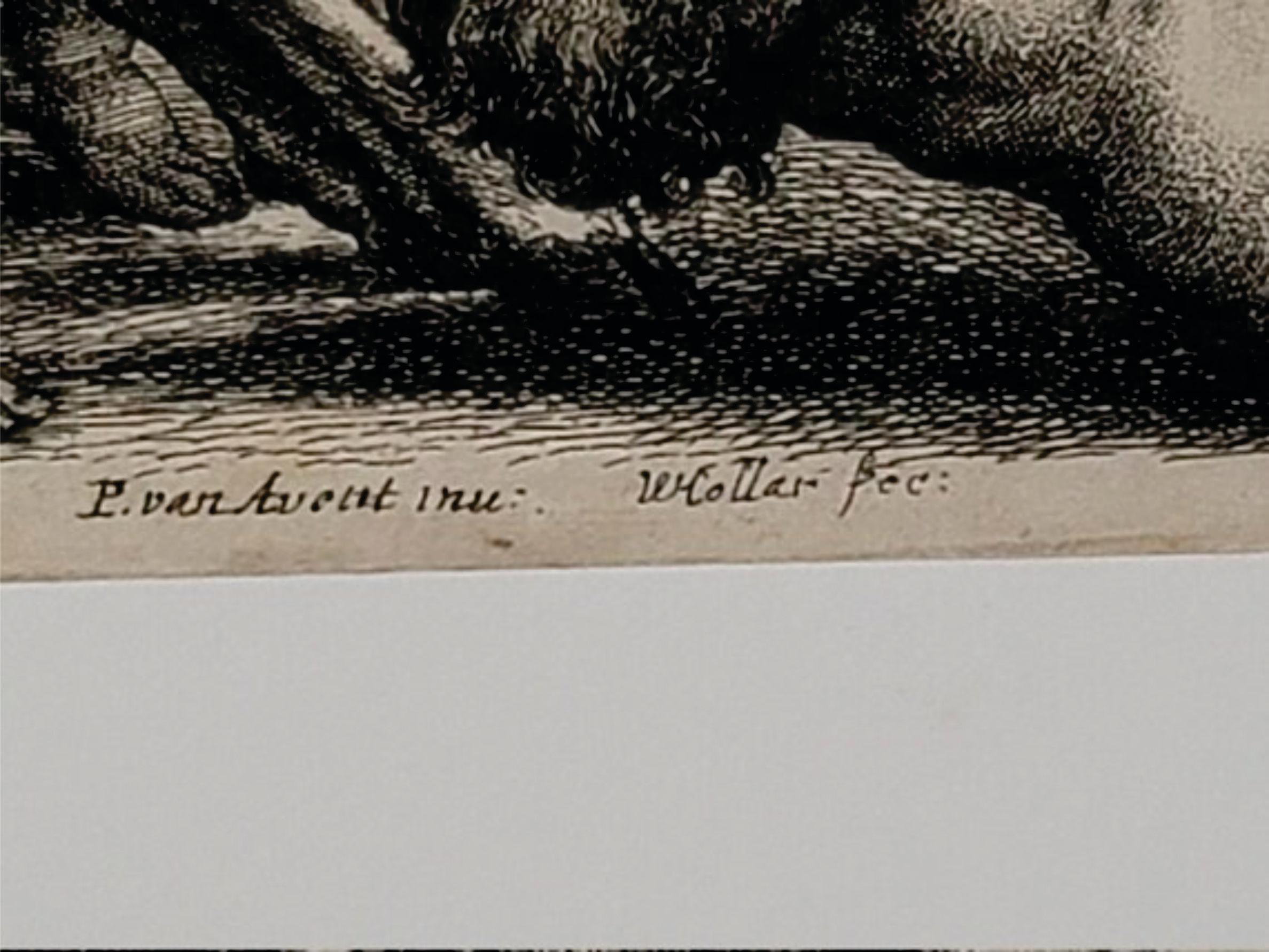 Wenceslaus Hollar lebenslange Radierung von „Putti mit Ziege“ auf Büttenpapier 1607-1677 im Zustand „Gut“ im Angebot in Norton, MA