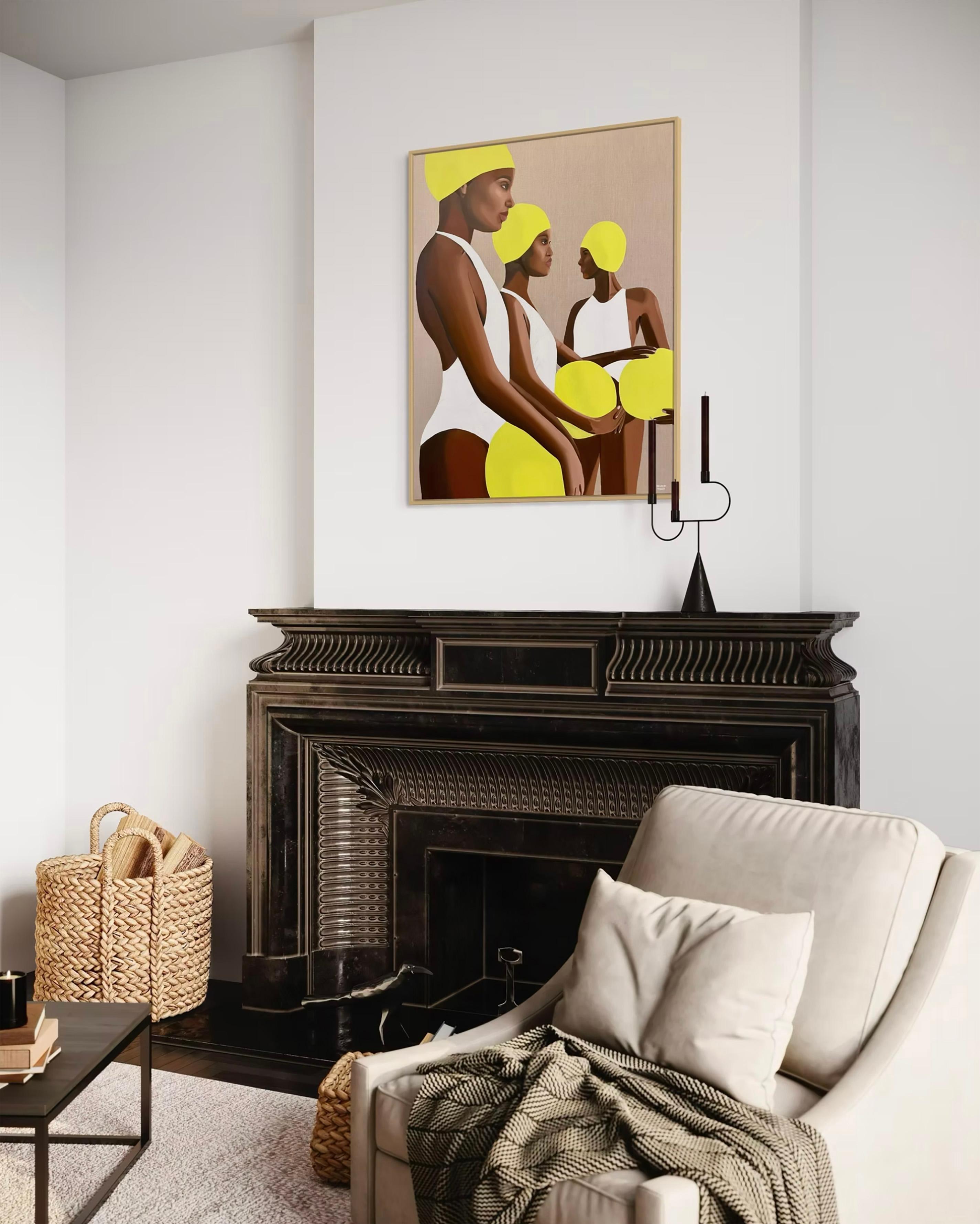 3 Beachballers - Acryl und Öl auf Leinwand im Angebot 6