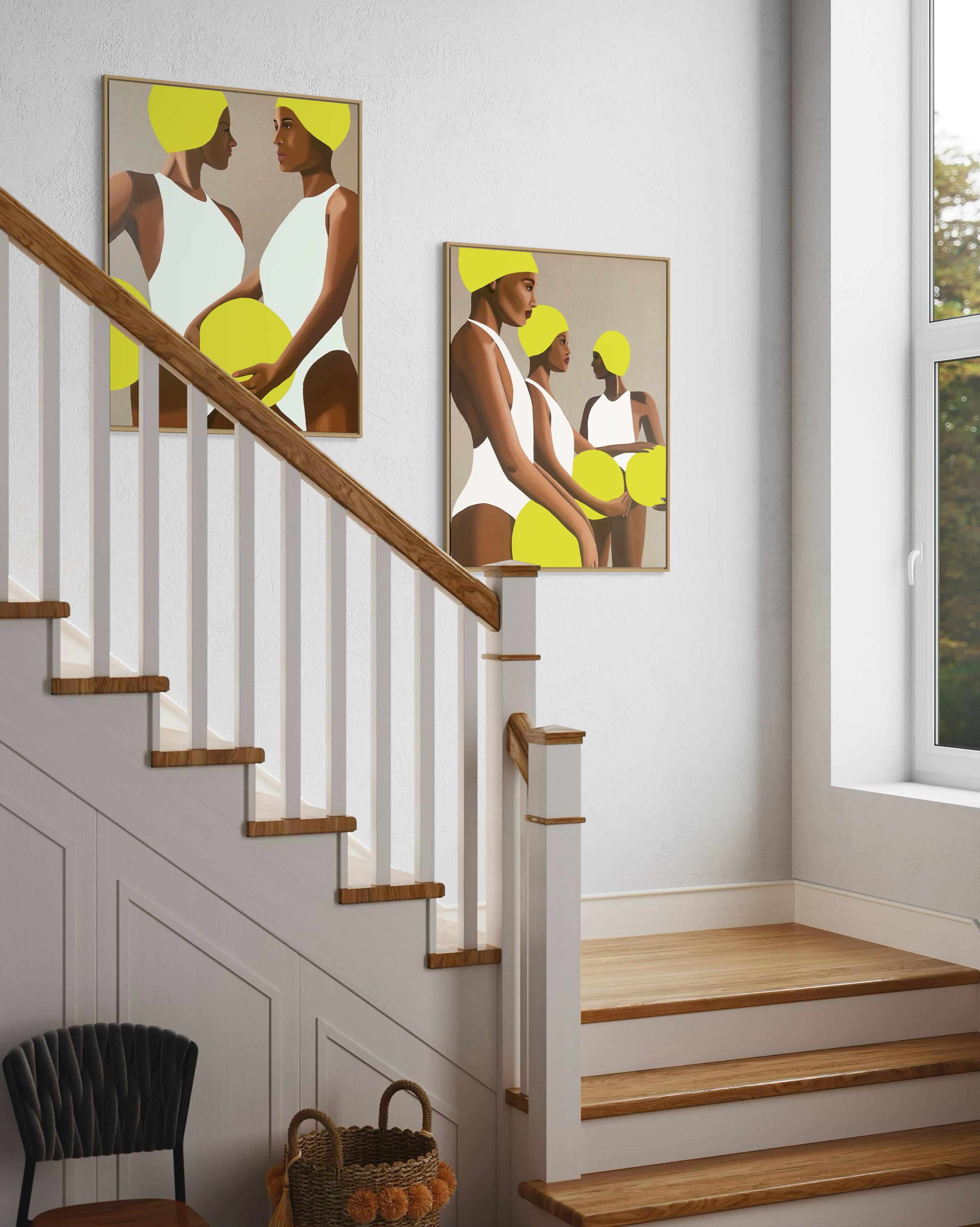 3 Beachballers - Acryl und Öl auf Leinwand im Angebot 7