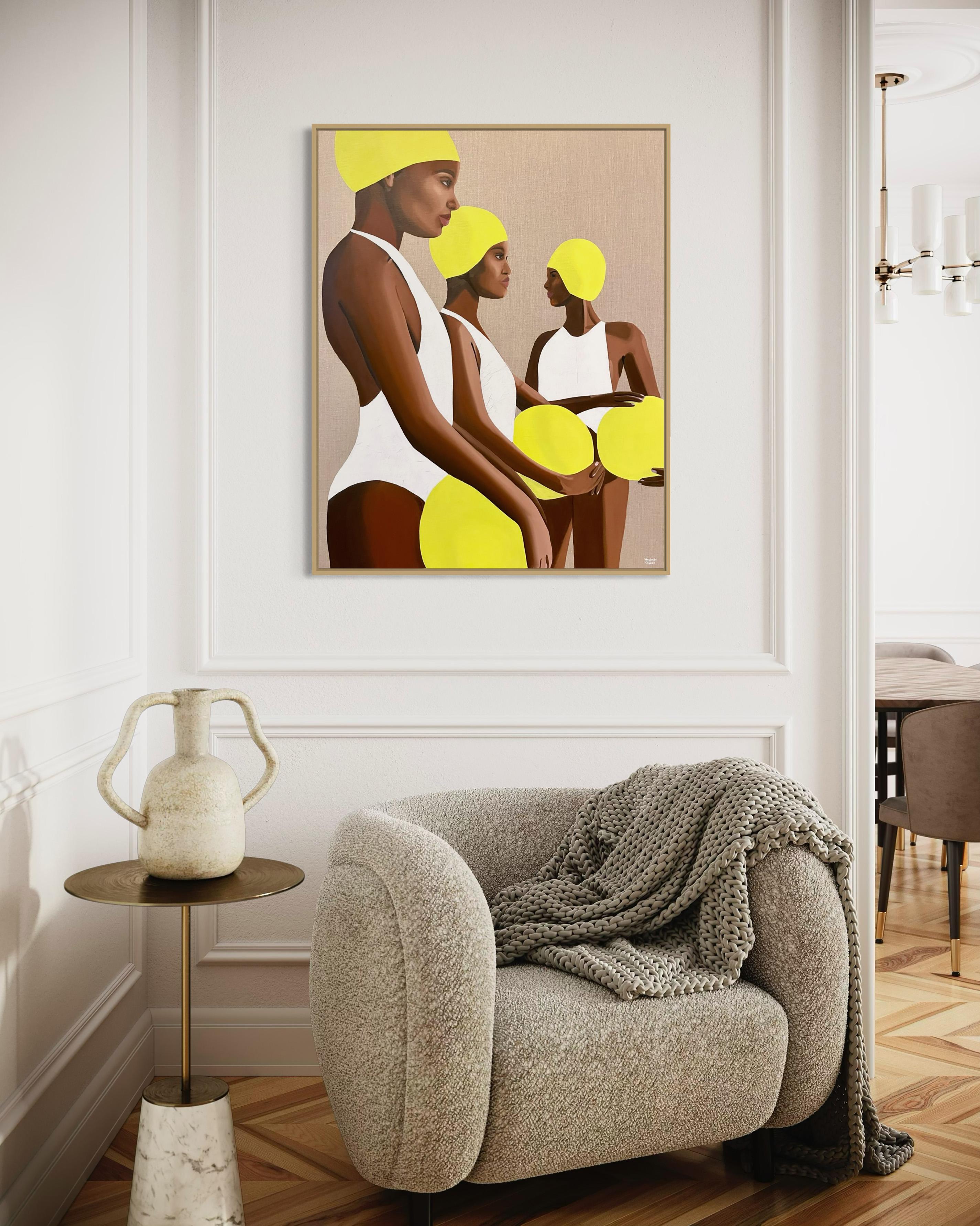 3 Beachballers - Acryl und Öl auf Leinwand im Angebot 9