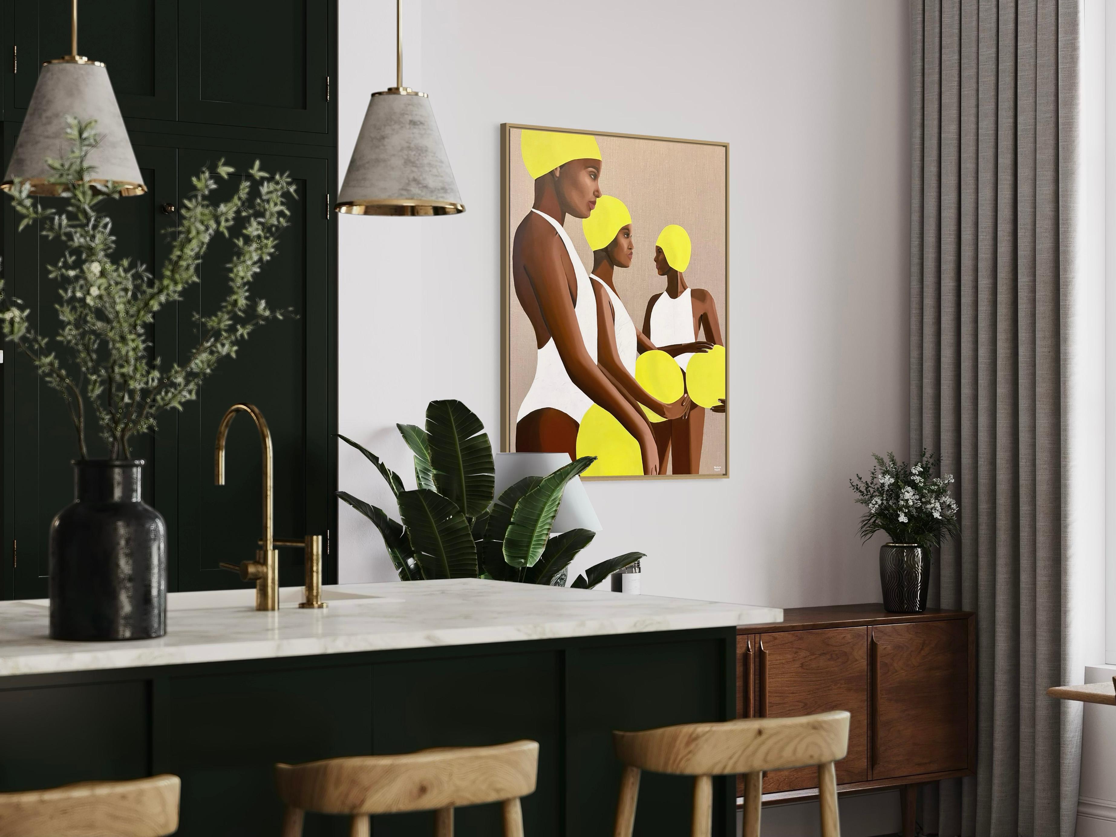 3 Beachballers - Acryl und Öl auf Leinwand im Angebot 10