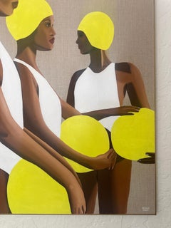 3 Beachballers - acrylic and oil on canvas