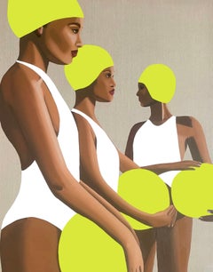 3 Beachballers - acrylic and oil on canvas