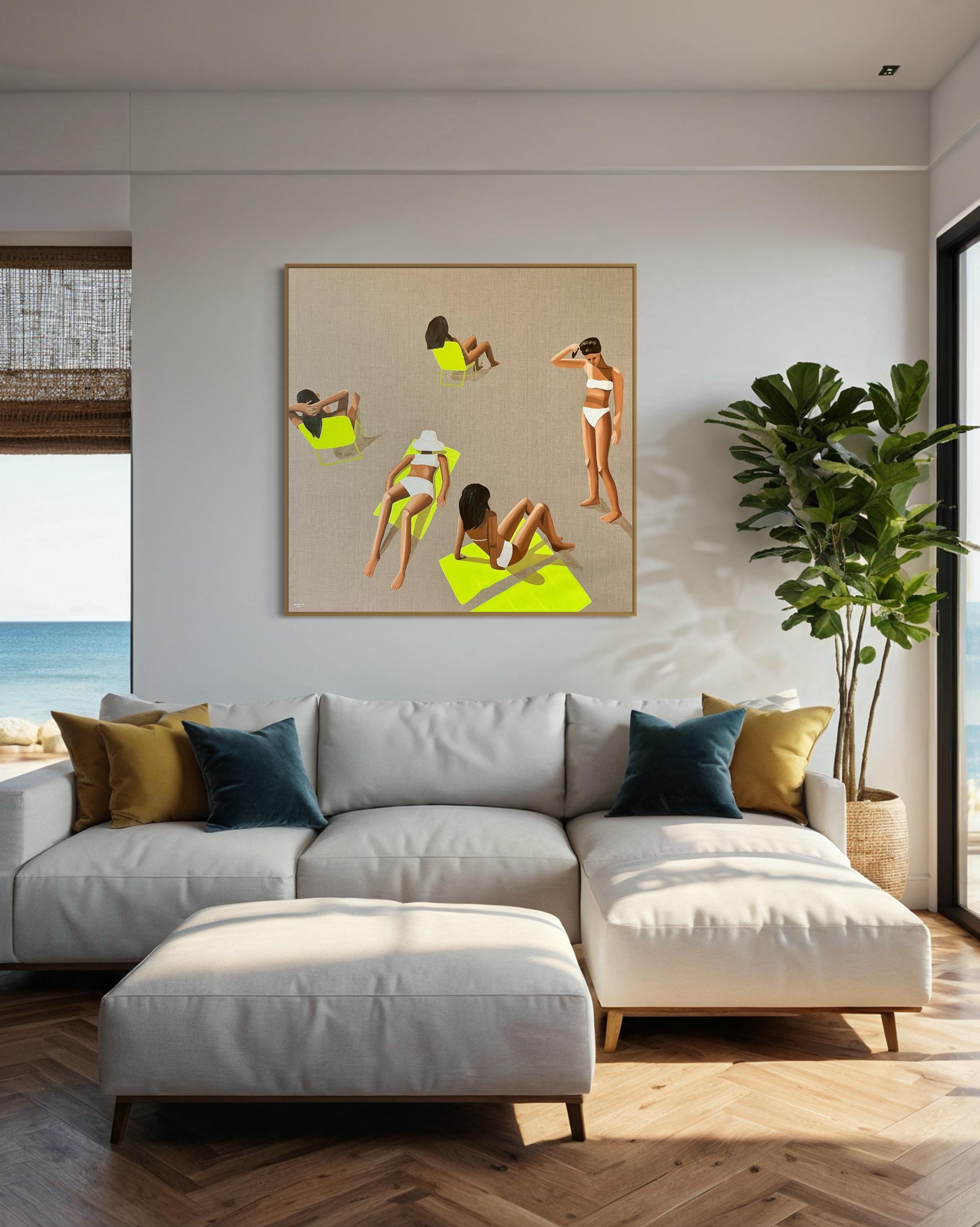 A l'aise - Or Figurative Painting par Wencke Uhl