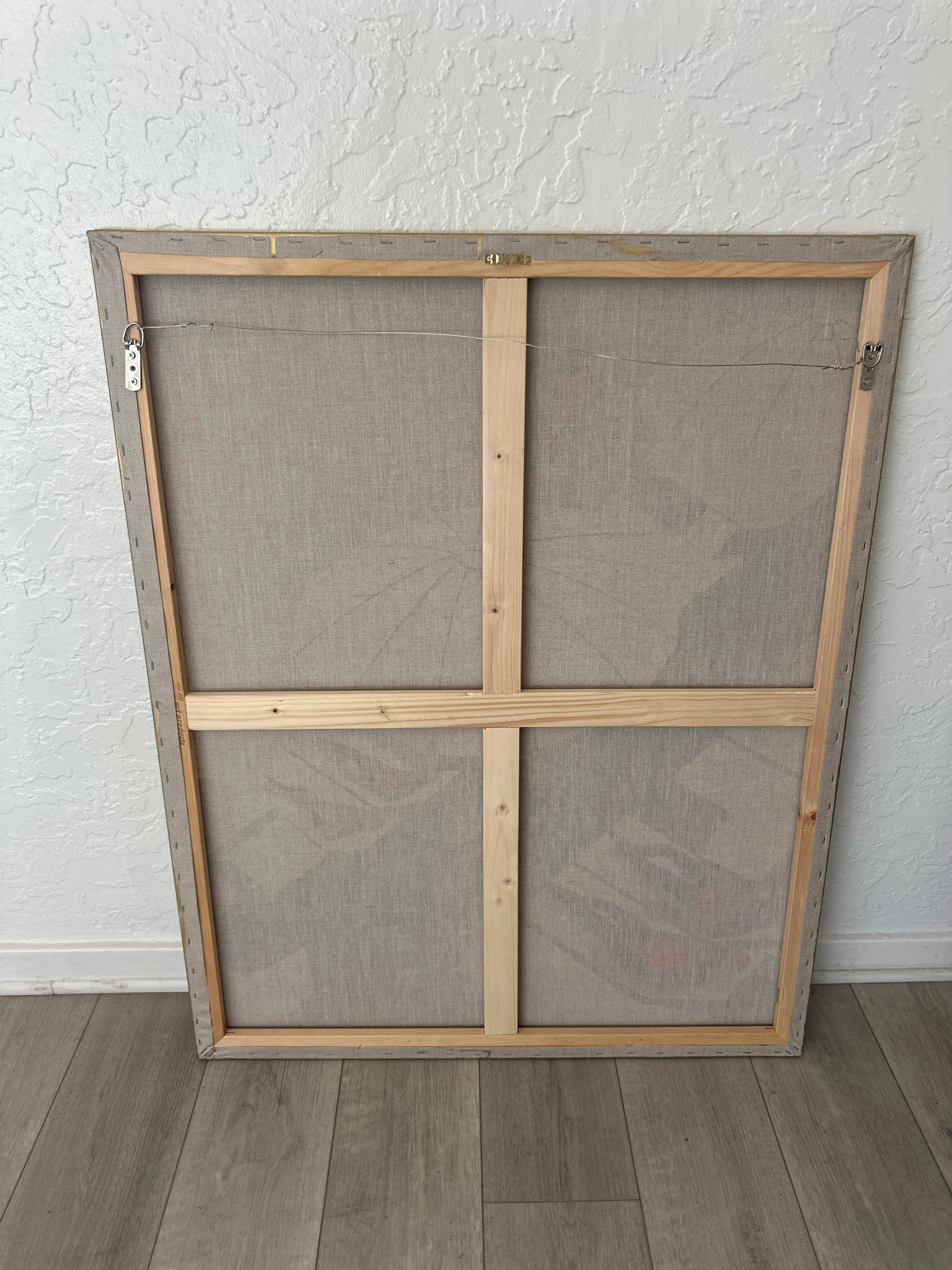 Bathers at the Beach - acrylic and oil on canvas For Sale 5