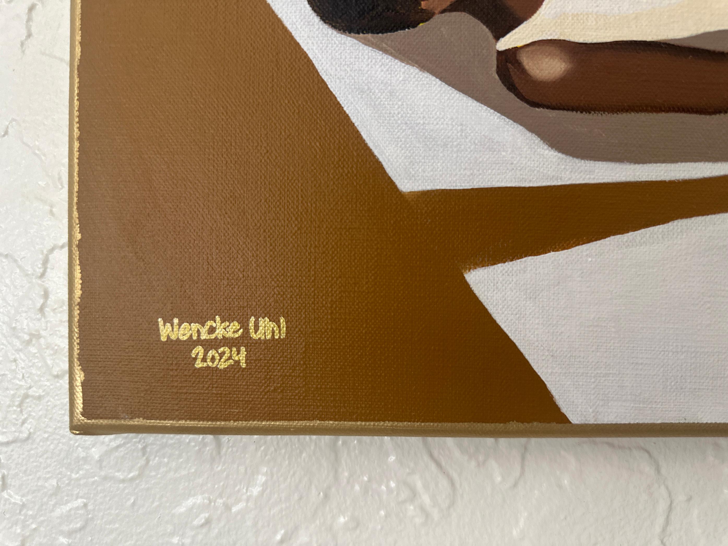 Bathers at the Beach - acrylic and oil on canvas For Sale 4