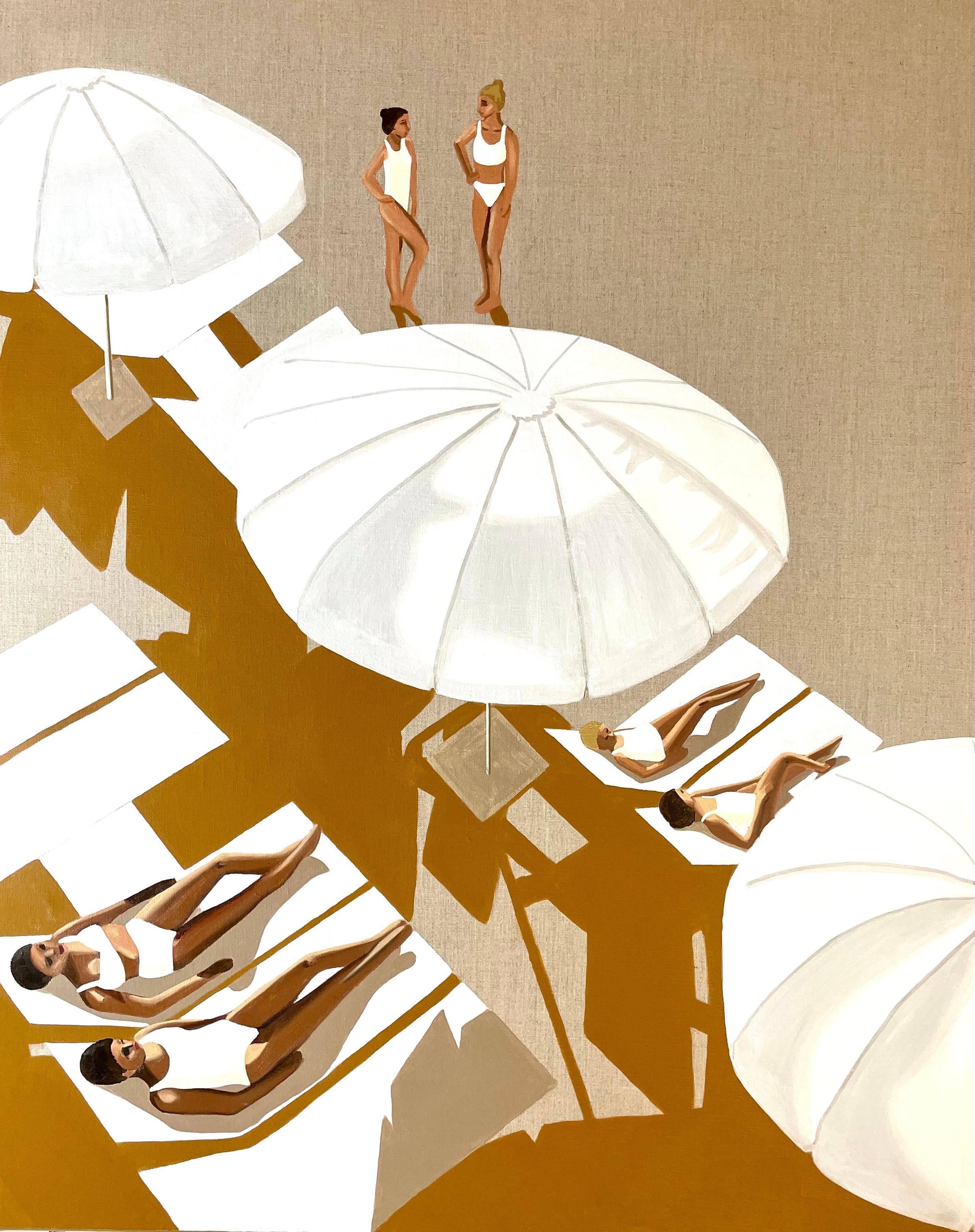 Bathers at the Beach - acrylic and oil on canvas