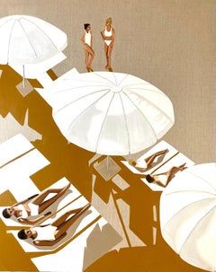 Bathers at the Beach - acrylic and oil on canvas