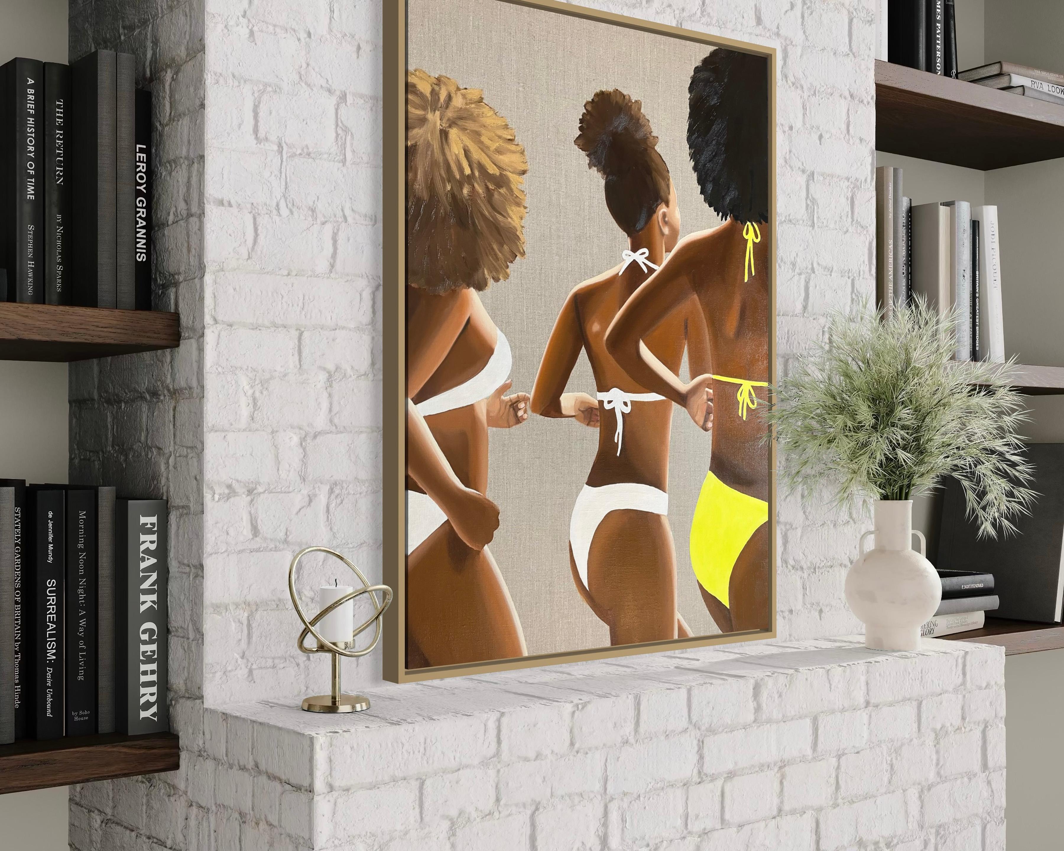 Footloose - Acryl und Öl auf Leinwand (Braun), Figurative Painting, von Wencke Uhl