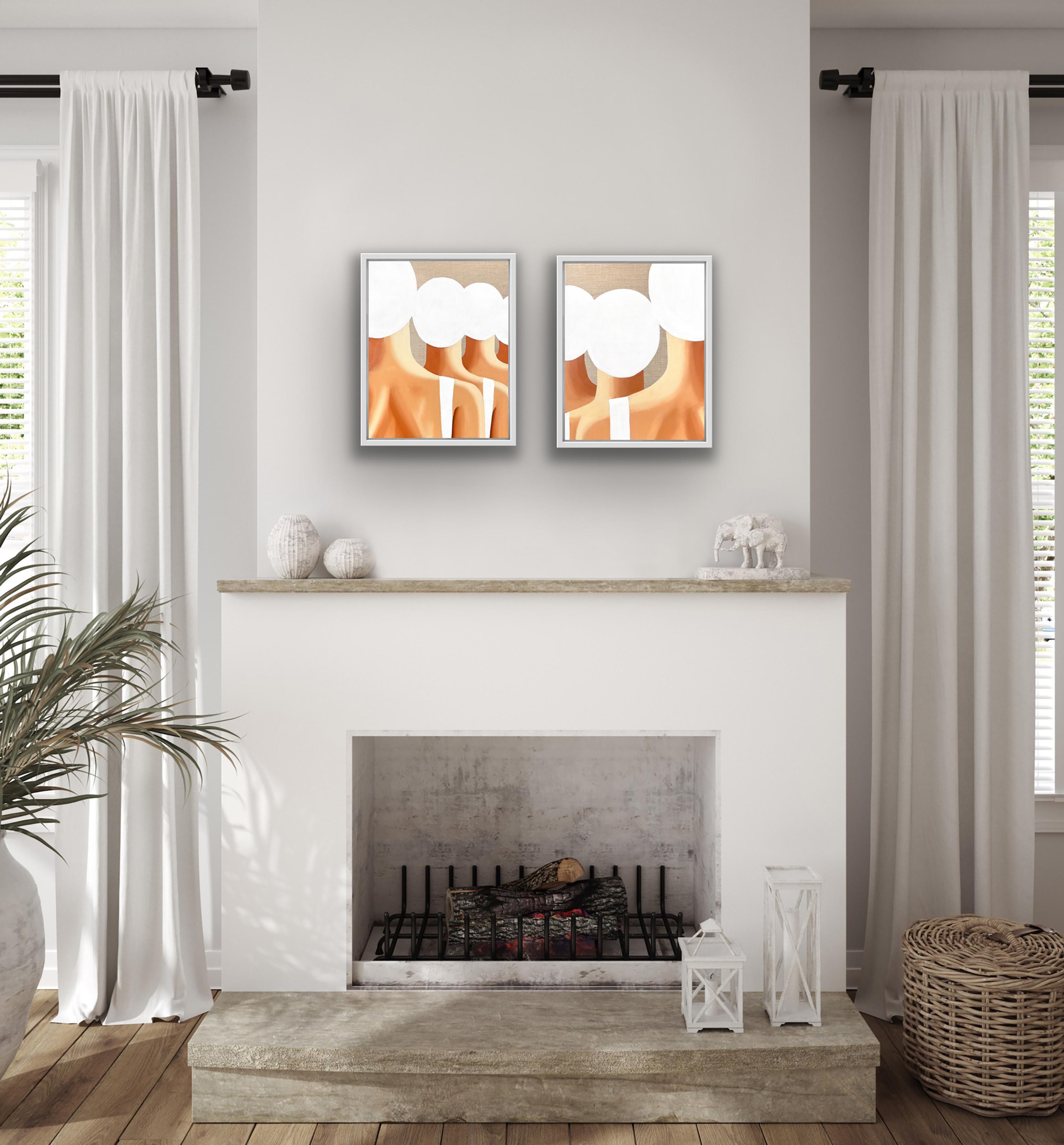 Vier Schwimmer von hinten - Acryl und Öl auf Leinwand im Angebot 1