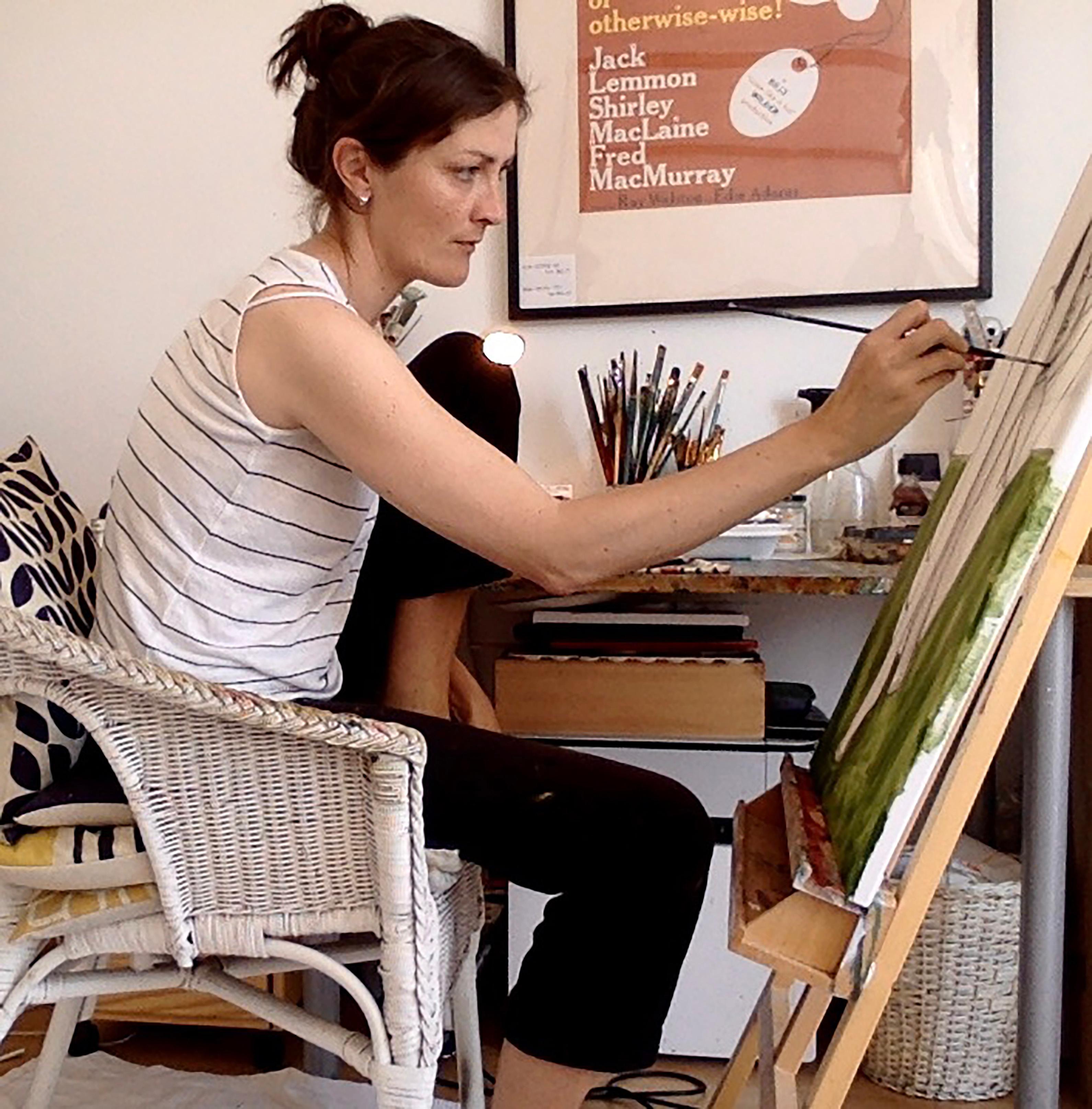 Vier Schwimmer von hinten - Acryl und Öl auf Leinwand im Angebot 2