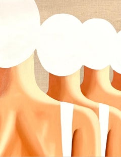 Four Swimmers from the Back - acrylic and oil on canvas