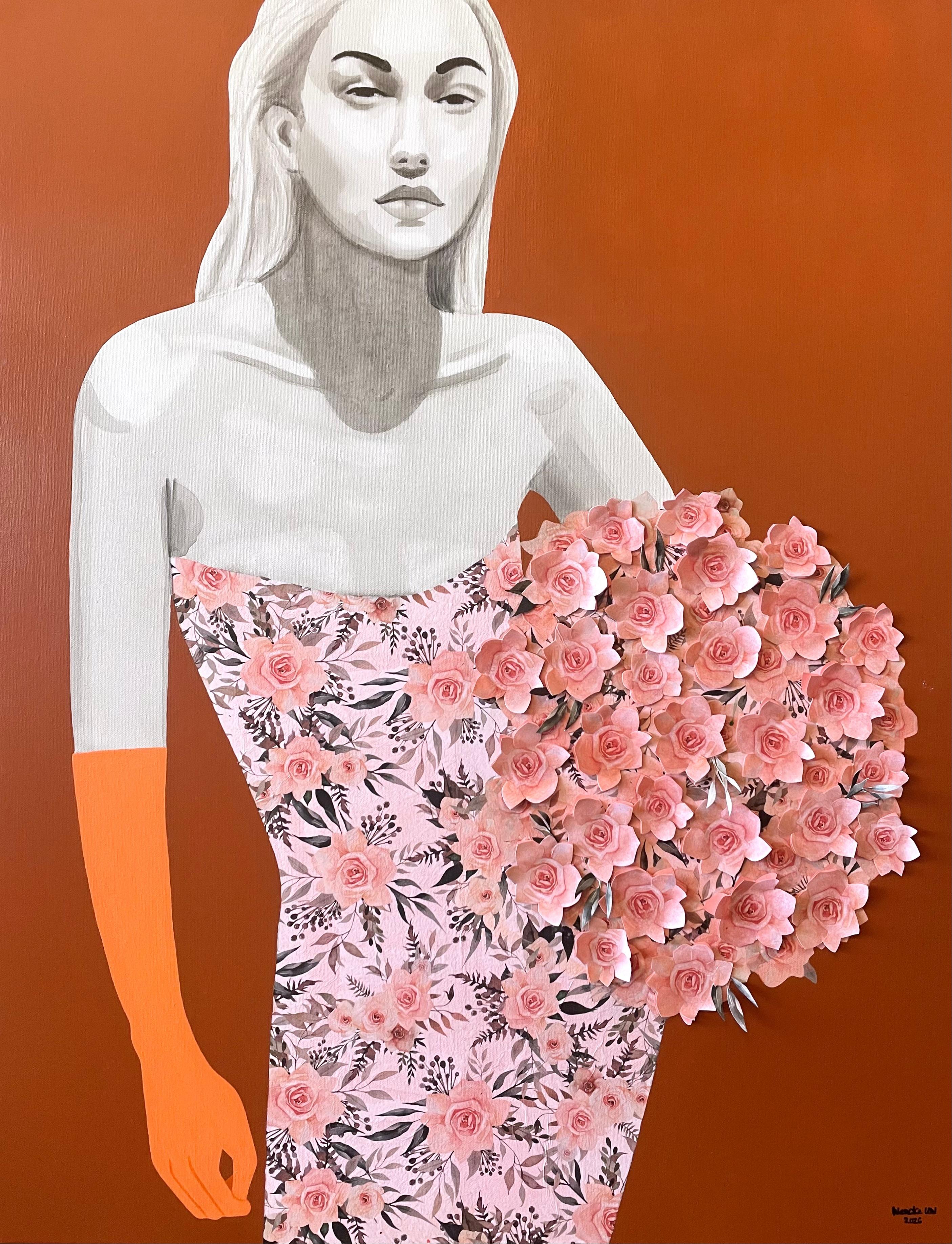 Wencke Uhl Figurative Painting - I Can Buy Myself Flowers. Gardenias