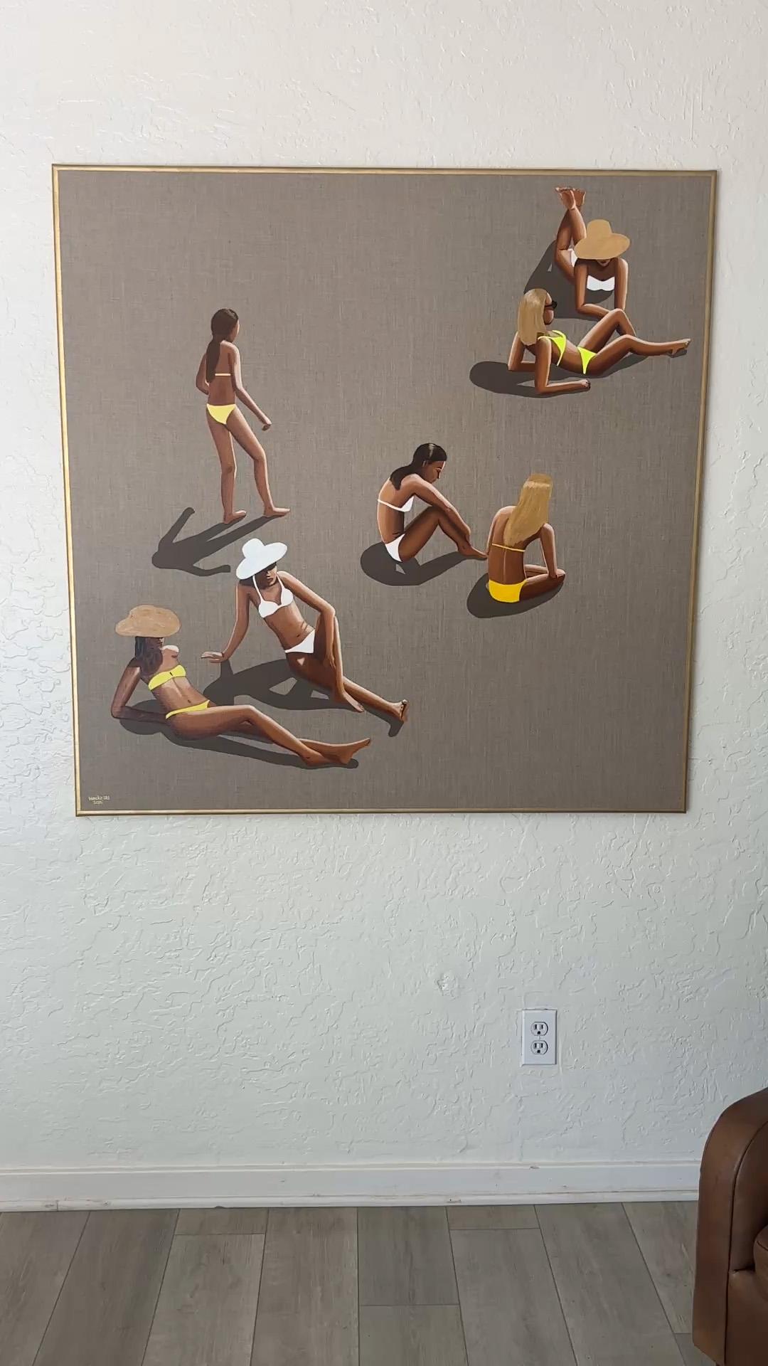 Scattered - Acryl und Öl auf Leinwand (Beige), Figurative Painting, von Wencke Uhl