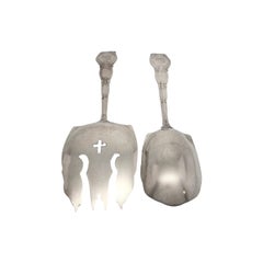 Set di cucchiai e forchette in argento sterling Wendall Mfg Co Ariel con mono #15601