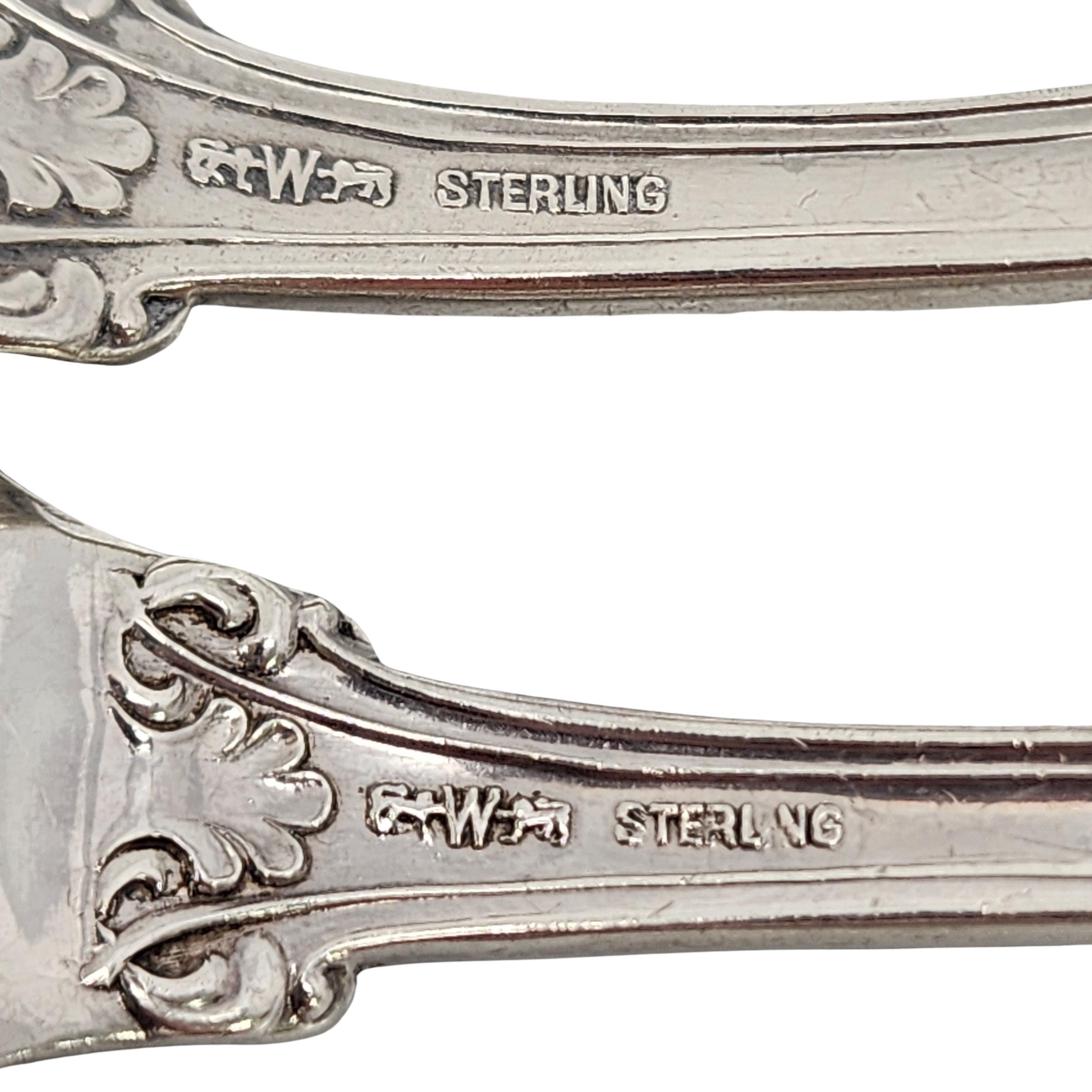 Set di cucchiai e forchette in argento sterling Wendall Mfg Co Ariel con mono #15601 in vendita 3