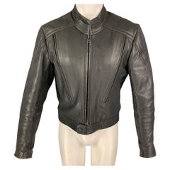 WENDEL Giacca da moto in pelle nera taglia M