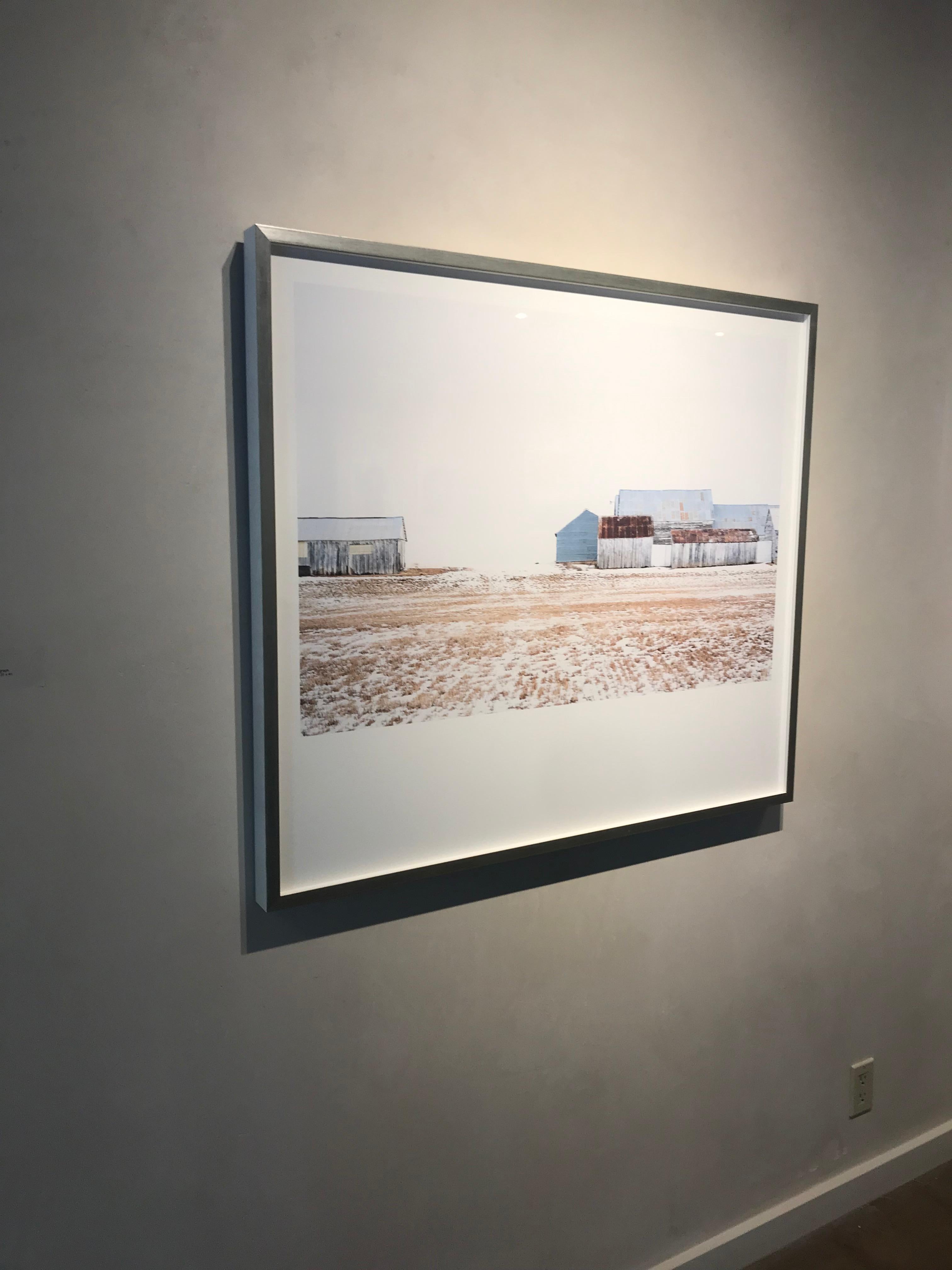 Barns I- color photograph of agricultural building in Idaho framed - Gray Landscape Photograph by Wendel Wirth