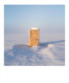 Hay- framed photograph of hay bale in snow by Wendel Wirth
