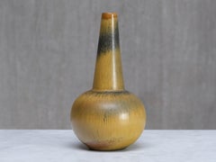 Wendelin Stahl Stoneware Vase, Yellow and Black Hare’s-Fur Glaze, Germany, 1960s