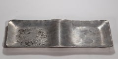 Wendell August Forge Handmade Divided Tray with Dogwood Decor, 1960s