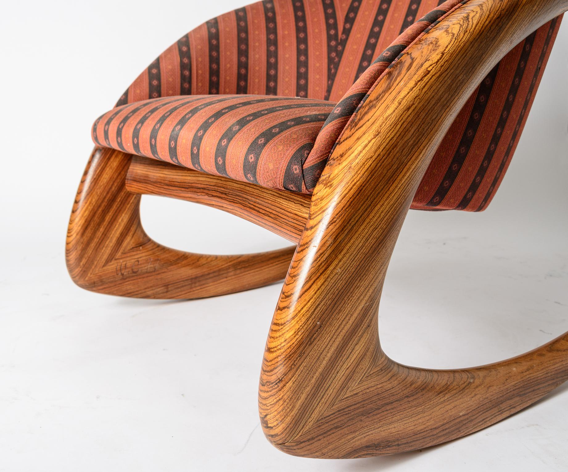 Zébrano Fauteuil à bascule Wendell Castle Crescent en vente
