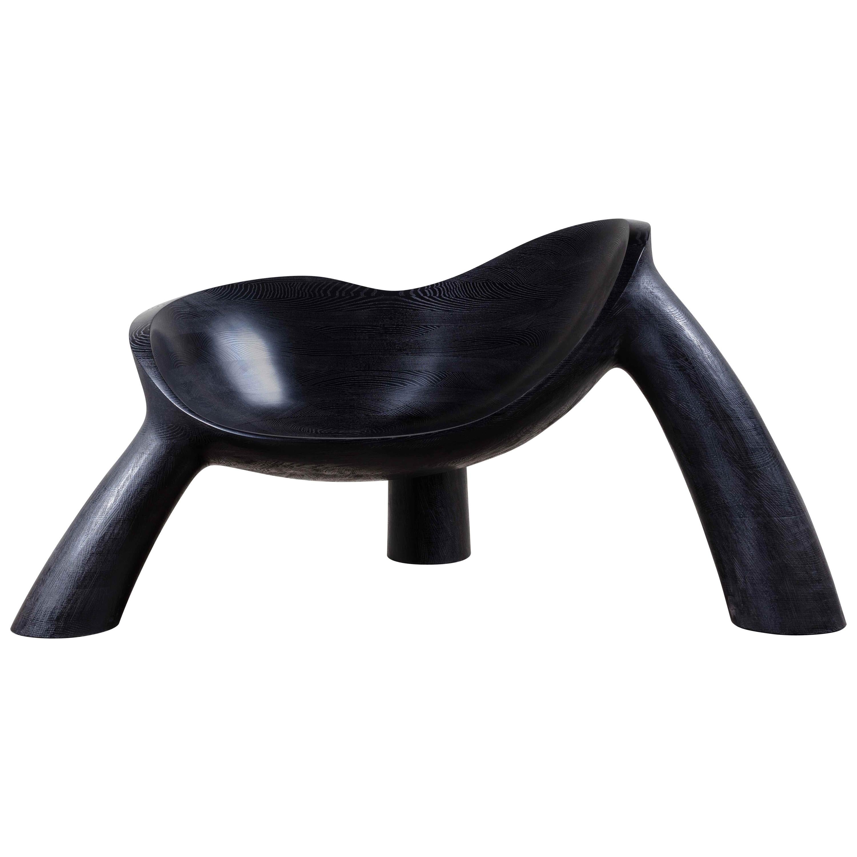 Wendell Castle, "Long Night", Black Stained Peruvian Walnut Wood Chair, 2011