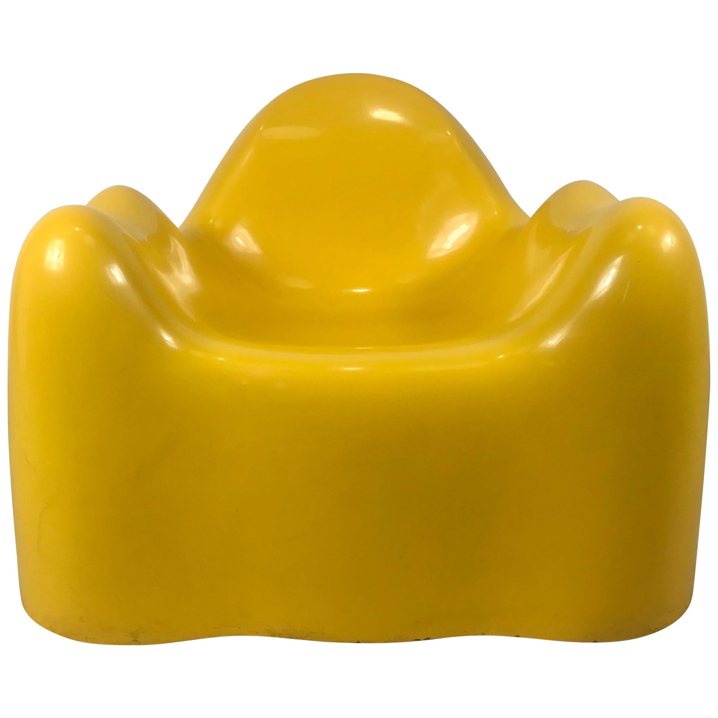 Wendell Castle Molar Chair, Yellow Gel Coat Fiberglass, 1969