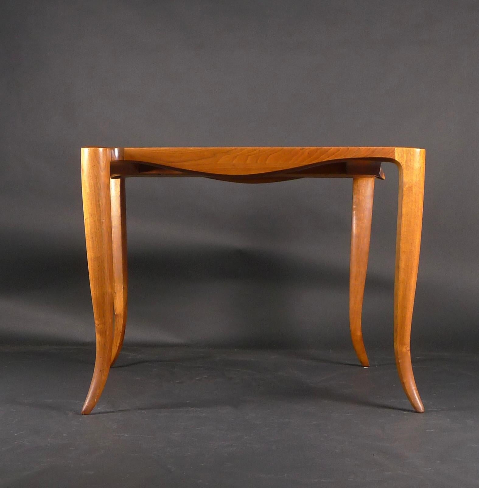 Wendell Castle (1932-2018), Games Table, Walnut & Curly Maple, initialled & dated 1974

This is a rare design, which is illustrated in the catalogue raisonée (see below).

The table is constructed in walnut with a stunning curly maple inset top,