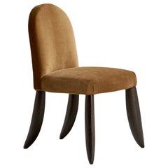 Wendell Castle, Side Chair, Mahogany, Velvet, USA, 1997
