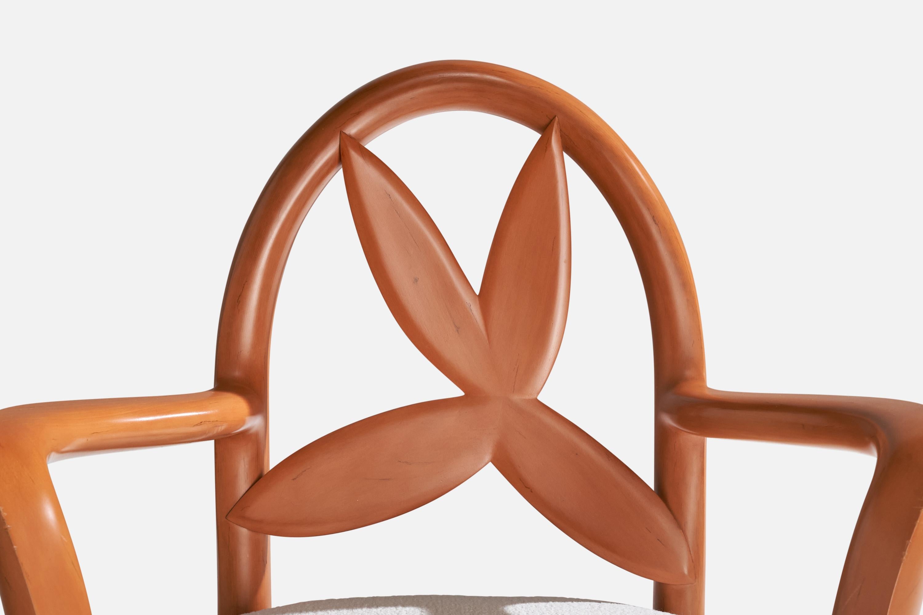 Wendell Castle, Springborn Armchair, Cherry, Poplar, Fabric, USA, 1993 For Sale 8