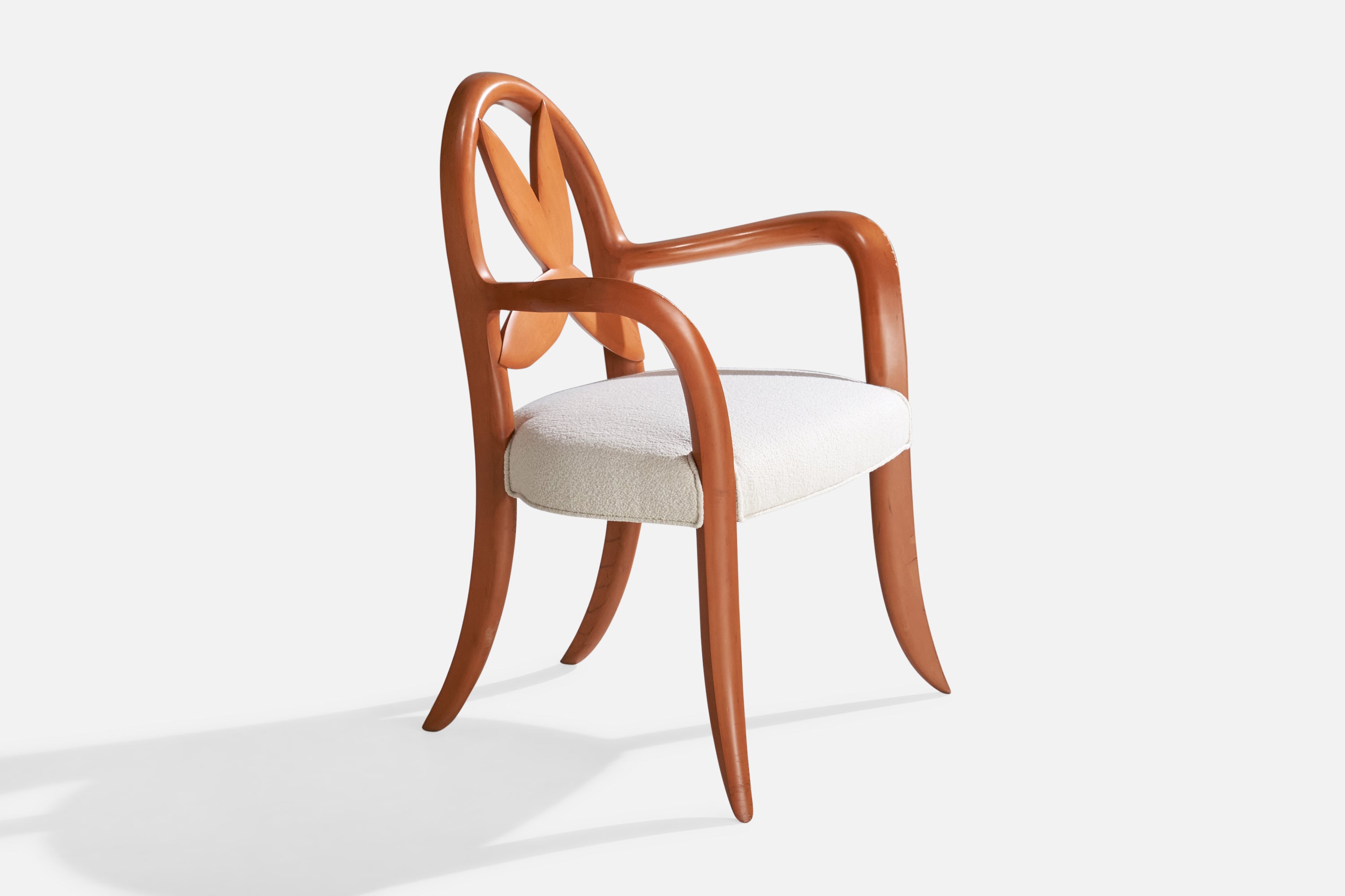 A cherry, poplar and white fabric 
