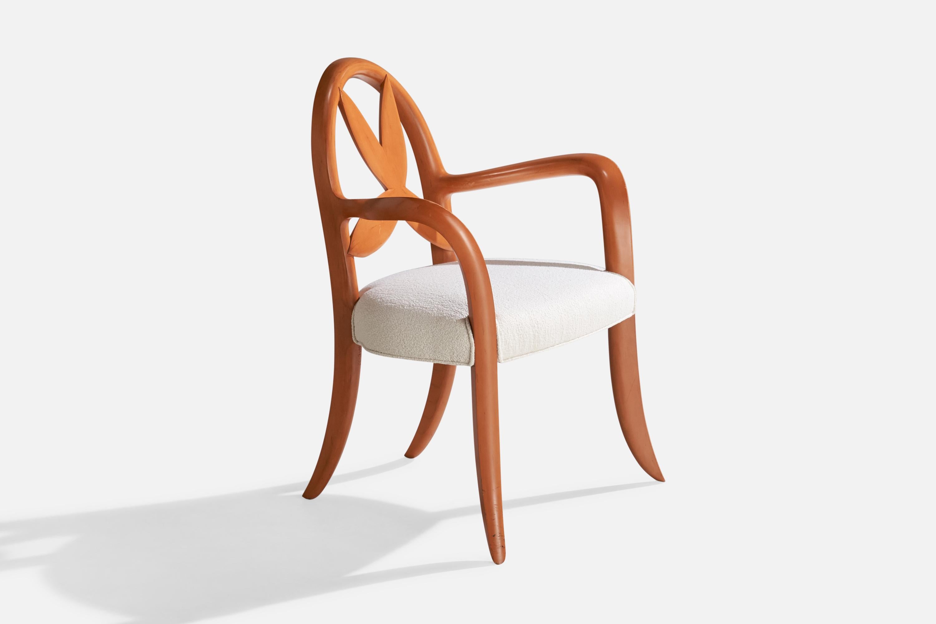 A cherry, poplar and white fabric 