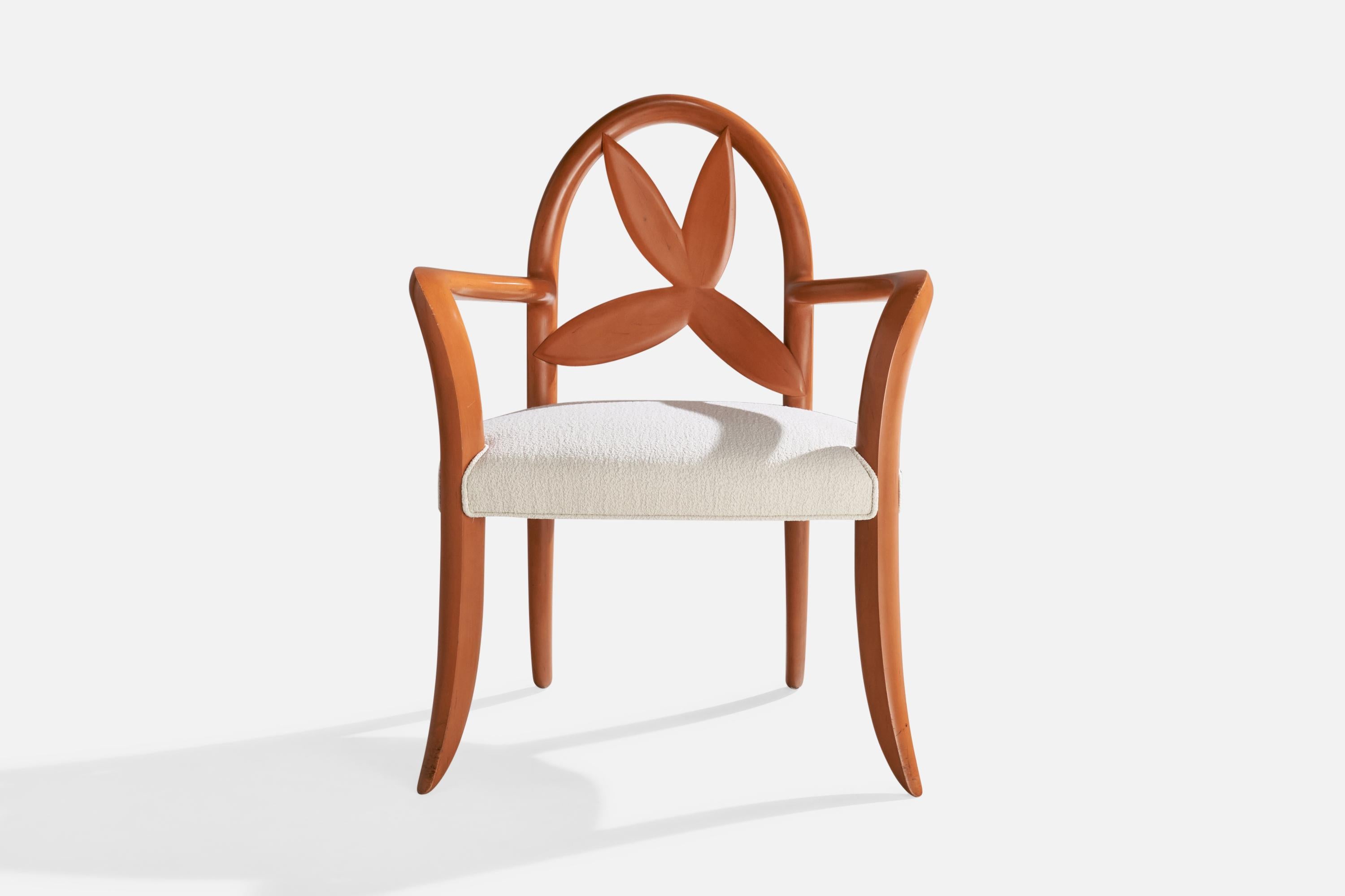 American Wendell Castle, Springborn Armchair, Cherry, Poplar, Fabric, USA, 1993 For Sale